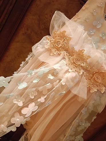 Uşaq geyimi və ayaqqabıları: Uşaq üçün zərif mərasim donu - Rəng: açıq çəhrayı, pastel mavi və su — 7