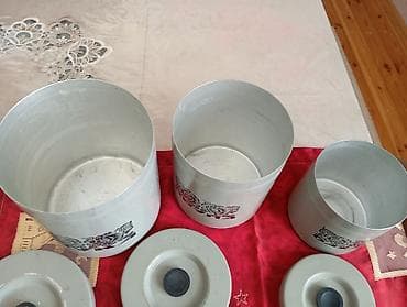 suyun qiymeti: Mətbəx üçün sovet dövrü üslubunda alüminium dəst Tərkibi: - 3 ədəd — 2