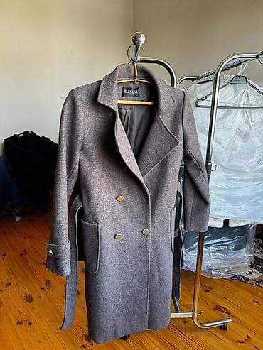 Paltolar: ELEGAΝCE qadın palto - Rəng: bozumtul-çəhrayı/boz (melanj effektli) - — 1