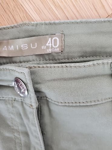 paltar qadin: AMISU qadın şortu - Rəng: zeytun-yaşıl/xaKi - Model: 5 ciblə klassik — 3