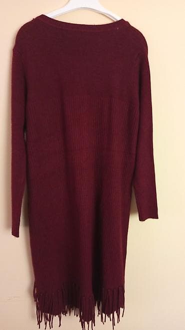Donlar: Bordo rəngli trikotaj tunika/sviter-don - Uzun model, dizə yaxın — 2