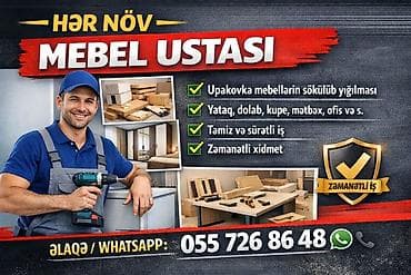 dayə isi: Hər növ mebel ustası xidməti - Upakovka mebellərin sökülüb yenidən — 1