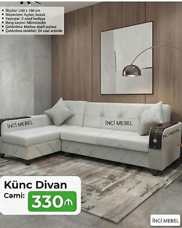 Künc divan, Yeni, Açılan, Bazalı, Parça, Şəhərdaxili pulsuz çatdırılma