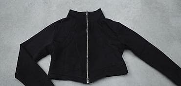 Qadın qara qısa jaket - Rəng: qara - Dizayn: qısa (cropped) kəsim — 1