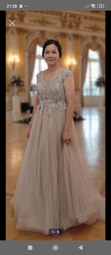 танцевальные группы на свадьбу: Zərif ziyafət/libas - Rəng: açıq şampan/boz tonları - Model: A-kesim — 1