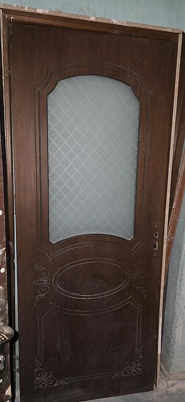 seyfi qapi: Taxta interyer qapısı – şüşəli, klassik dizayn - Material: tünd — 2