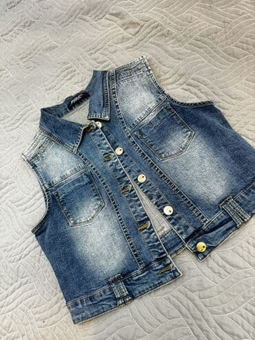 Digər kişi geyimləri: Cins jilet - Material: klassik mavi denim, açıq-tünd yuyulma effektli — 4