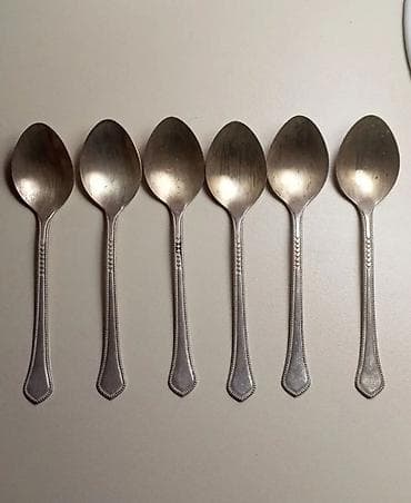 elekdiron saat: 6 ədəd çay qaşığı dəsti - Material: metal (gümüşü rəngdə) - Dizayn — 2