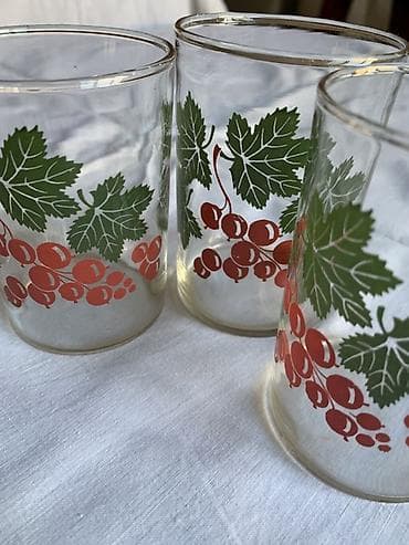 qedim qab: Stəkanlar, rəng - Qızılı, Şüşə — 3