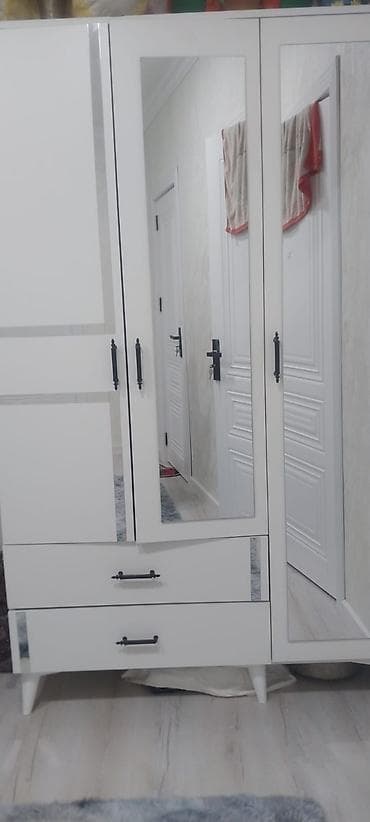 Yeni, 3 qapılı, Ağ, Digər material, Açılan, Düz dolab — 2