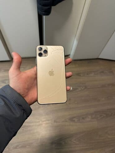 iphone x satilir: IPhone 11 Pro Max, 64 GB, Qızılı, Qırıq — 1