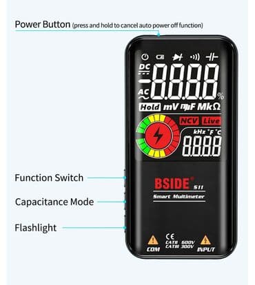 бу аккумулятор: Intellektual, yeni nəsil testr - multimetr. Model: BSIDE S 20 ● — 4