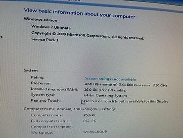 diz usdu komputer: Stol üstü kompüter. Parametrlər: amd phenom (tm) ıı x4 B60 4 — 2