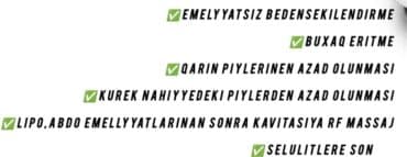 Kavitasiya RF Buxaq eritme emelyyatsiz bedensekilendirme qarin eritme lalafo.az -da Kavitasiya RF Buxaq eritme emelyyatsiz bedensekilendirme qarin eritme