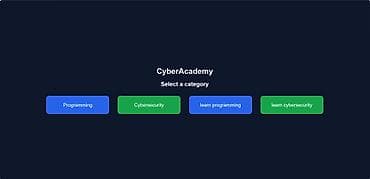 Web site CyberAcademy - Kateqoriyalar: Programming, Cybersecurity