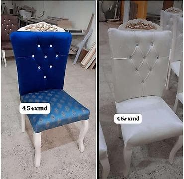 Zövqlü dizayna malik yumşaq yemək otağı stulları. - Model: klassik