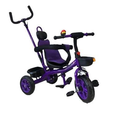 velosiped uşaq üçün: Üçtəkərli velosiped 02T-1 Bənövşəyi Şinlər: Şişmə	 Parça oturacaq Arxa — 1