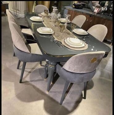 işlənmiş stol stul dəsti sumqayit: Qonaq otağı üçün, Yeni, Açılan, Dördbucaq masa, 6 stul — 1