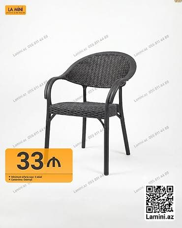 yelencek kreslo: Rattan tərzli plastik kreslo - Material: möhkəm plastik karkas — 1