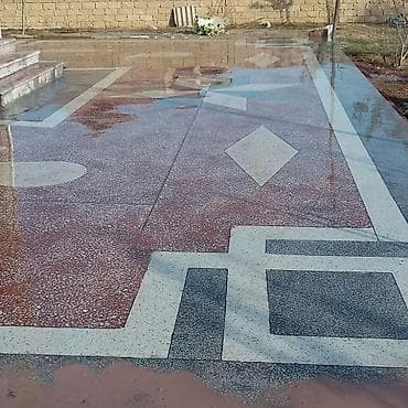 plastik qapi gence: Teras, həyət və pilləkənlər üçün mozaik-beton döşəmə işləri. - — 6