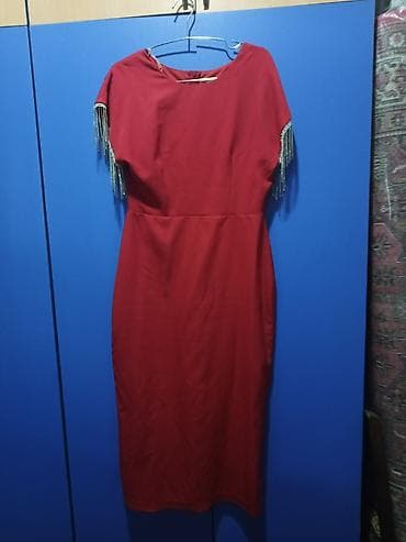 don: Qırmızı midi don - Rəng: parlaq qırmızı - Kəsim: bədənə oturan, bel — 1
