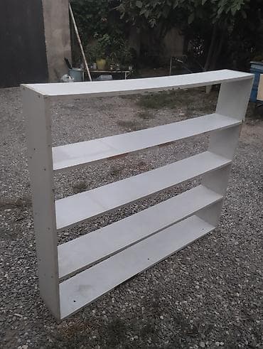 divar rəf: Ağ rəngli açıq rəf sistemi - Material: laminat/LDSP tipli taxta — 2