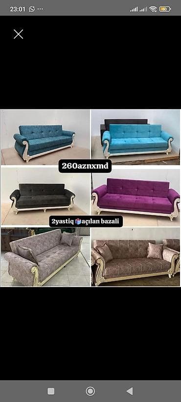 Açılan bazalı divan – 2 ədəd yastıq hədiyyə. Xüsusiyyətlər: - — 1