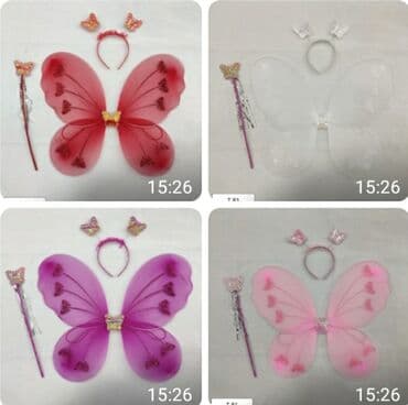 cücə satışı 2022: Usaqlar ucun qanad Kepenek, bayram aksrsuarı Deste daxildi: qanad + — 3