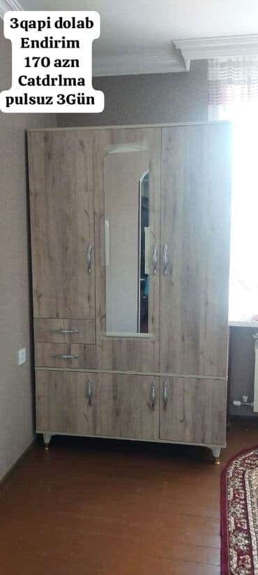 dsp laminat: Yeni, Kupe, 3 qapılı Düz dolab, Qarderob, paltar dolabı, Azərbaycan — 14