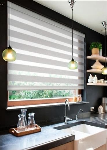 Другой декор и предметы интерьера: Zebra jalüz pərdə - İkili qatlı zebra sistemi: şəffaf və sıx zolaqlar — 5