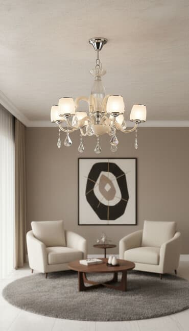 Çılçıraq, 6 lampa, Şüşə