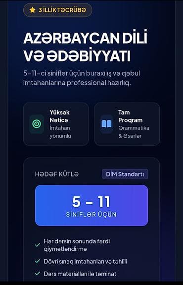 dil kursu: Repetitor, Ədəbiyyat, Azərbaycan dili, İmtahanlara hazırlıq — 1