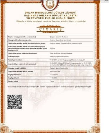 memar ecemi kiraye ev: 3 sot, Kənd təsərrüfatı, Kupça (Çıxarış) — 13