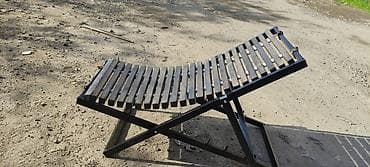 Taxta-lamelli qatlanan skamya/oturacaq - Material: möhkəm metal — 1