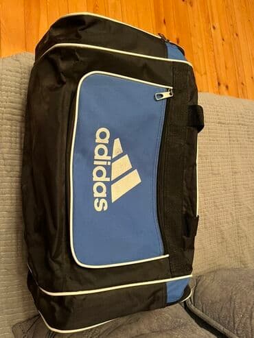 нитритная соль купить в бишкеке: Adidas idman/seyahət çantası - Rəng: qara–mavi, ağ haşiyələr - Ön — 1