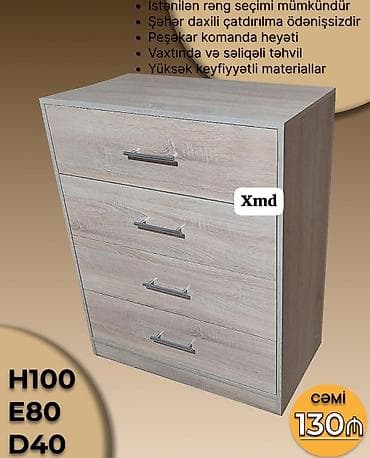 hermes tekstil: Mebel: Komod (çeşidli modellər) Ölçülər: H100 x E80 x D40 sm — 3