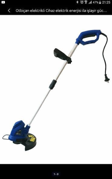 ot biçən alətlər: Elektrikli otbiçən. Texniki parametrlər şəki̇l( fotolar) bölməsi̇ndə — 1