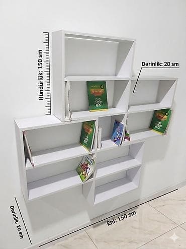 divar rəfi: Yeni, Kitab rəfi, Düz — 4