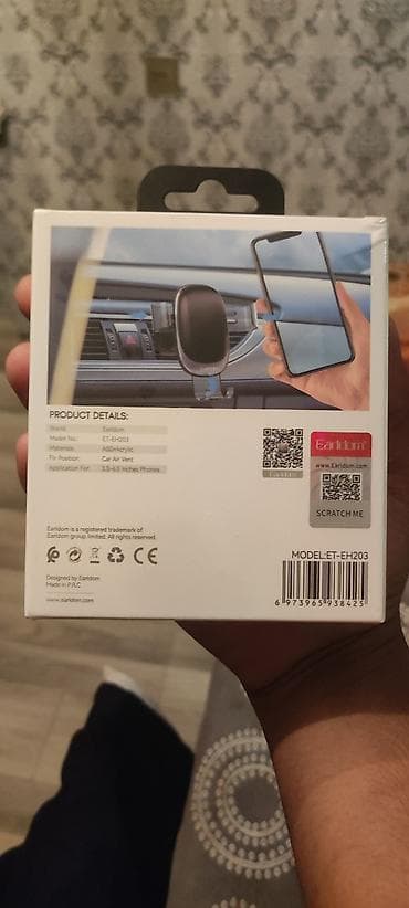 barmaqliqlar: Earldom ET-EH203 avtomobil üçün telefon tutacağı - Növ: Hava çıxışına — 1