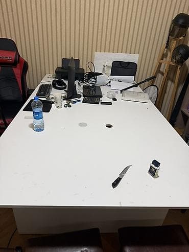 stol ofis: Düz masa, Siyirməsiz, Laminat, Zəmanətsiz, Kredit yoxdur — 2