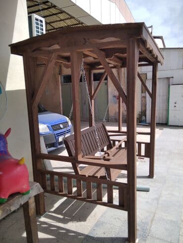 Bağ, çöl mebeli: Skamya-yelləncəl, Zontikli, Taxta — 9