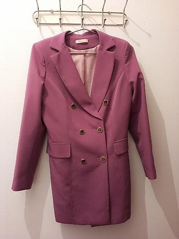 Qadın blazeri – ikiqat düyməli, uzun kəsim - Rəng: bənövşəyi/rose — 3