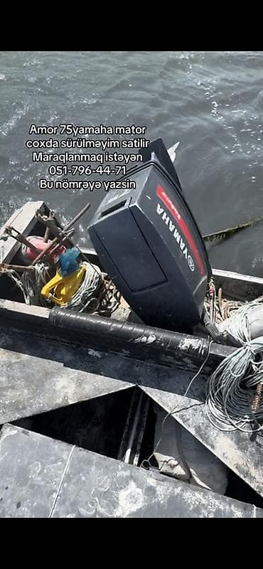 49 kub motosiklet: Satılır: Yamaha 75 at güclü asma kater motoru ilə alüminium qayıq - — 8