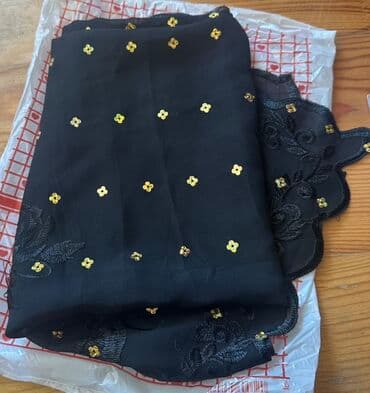 женские атласные длинные перчатки: Hər biri ayrı ayrılıqda 12 azn baha alınıb Qara rəngli şal – zərli — 1