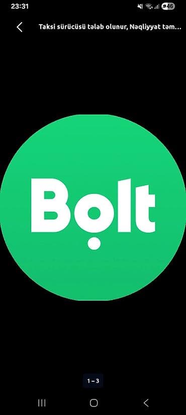 bolta surucu: Taksi sürücüsü tələb olunur, Şəxsi nəqliyyat vasitəsi ilə, İşəmuzd ödəniş, Təcrübəsiz — 1