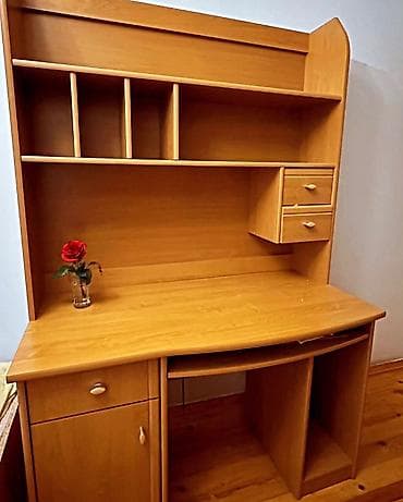 Офисная мебель на заказ: Прямоугольный стол, С полками, С выдвижными ящиками, Ламинат текстурный, Без гарантии, Нет кредита — 1