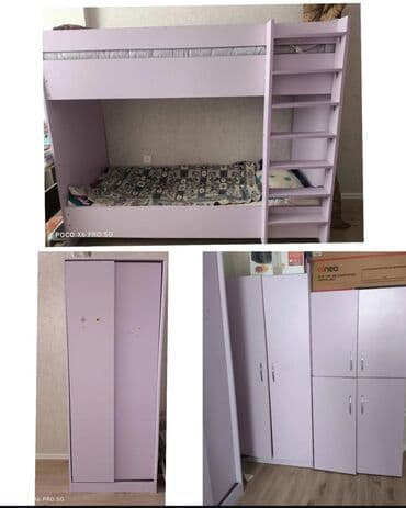 gence qapılar: Oğlan və qız üçün, 2 təknəfərlik çarpayı, Dolab — 4