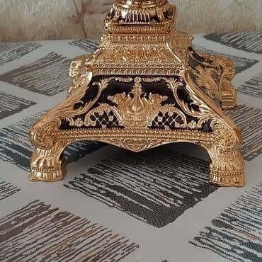 сервиз: Bənövşəyi tonlarda şüşə və qızılı metallı əsaslardan ibarət dəst — 4