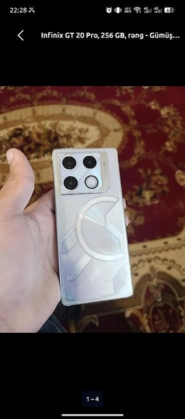 Infinix GT 20 Pro, 256 GB, rəng - Gümüşü