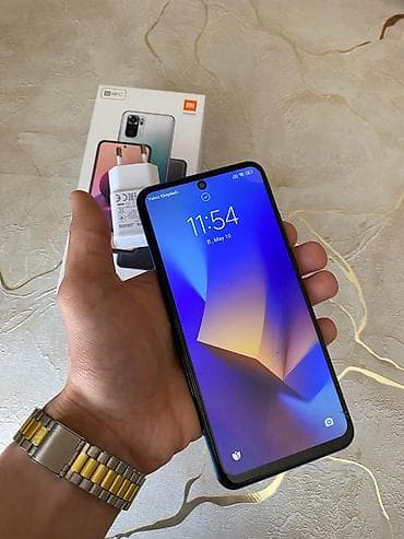 Redmi Note 10S, 128 ГБ, цвет - Синий, Битый, Кнопочный, Беспроводная зарядка